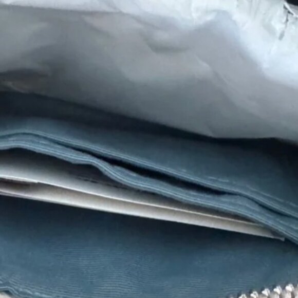 COACH 2 item Corner Zip Signature Wristlet Chalk & Bluebell & Compact Mirror NWT - Picture 5 of 11